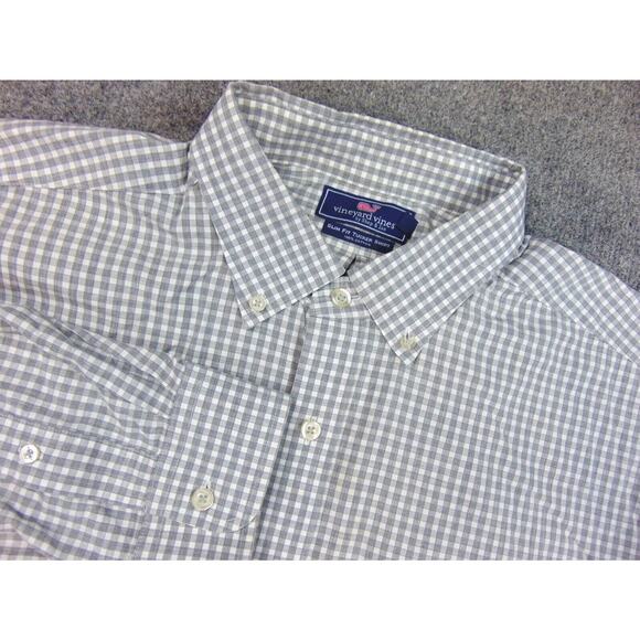 Vineyard Vines Shirt Mens 2XL Slim Fit‎ Tucker Green White Gingham Check - Picture 1 of 8